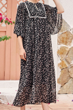 Fashion Elegant Floral Split Joint O Neck Dresses