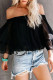 Fashion Sweet Solid Split Joint Off the Shoulder Tops