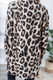 Casual Leopard Patchwork O Neck Tops