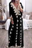 Fashion Street Solid Tassel Split Joint V Neck Straight Dresses