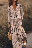 Casual Patchwork Zipper V Neck Irregular Dress Dresses