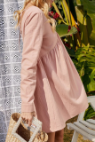 Casual Solid Frenulum Backless V Neck Princess Dresses