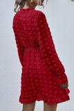 Fashion Street Solid Patchwork V Neck A Line Dresses