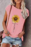 Casual Print Basic O Neck T-Shirts