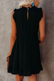 Sexy Solid Split Joint Flounce Peter Pan Collar Dresses
