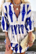 Casual Print Frenulum V Neck A Line Dresses