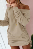 Street Solid Patchwork Frenulum O Neck Pencil Skirt Dresses