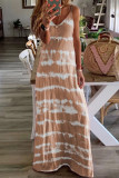 Fashion Casual Print V Neck Sling Dresses