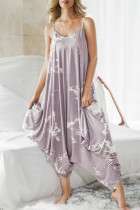 Fashion Casual Print Spaghetti Strap Loose Jumpsuits