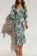 Sweet Elegant Print Patchwork V Neck Waist Skirt Dresses