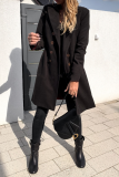 Casual Solid Patchwork Turndown Collar Outerwear(3 Colors)