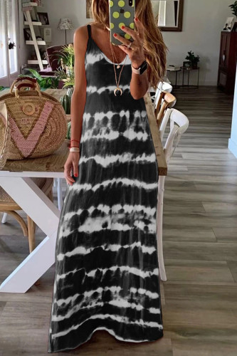 Fashion Casual Striped V Neck Printed Dresses