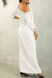 Fashion Street Solid Split Joint Off the Shoulder Straight Dresses