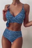 Fashion Vacation Print Frenulum Swimwears