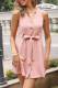 Fashion Street Solid Split Joint Frenulum V Neck A Line Dresses