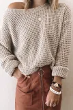 Casual Solid Basic Oblique Collar Tops