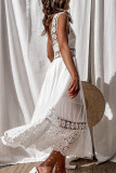 Fashion Casual Solid Split Joint Spaghetti Strap Princess Dresses