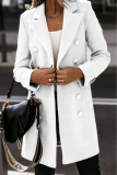 Fashion Elegant Solid Buckle Turn-back Collar Outerwear