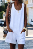 Fashion Casual Solid Patchwork O Neck Loose Rompers
