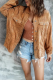 Casual Solid Pocket Buckle Turndown Collar Outerwear