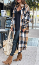 Fashion Plaid Pocket Buttons Shirt Collar Outerwear(5 Colors)