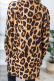 Casual Leopard Patchwork O Neck Tops