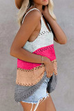 Fashion Casual Solid Split Joint V Neck Tops
