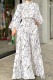 Casual Print Patchwork Half A Turtleneck Regular Jumpsuits