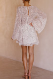 Spring And Summer Print Tie V-neck Dress