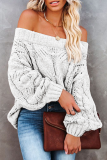 Casual Street Solid Patchwork Off the Shoulder Tops