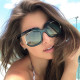 Casual Solid Patchwork Sunglasses