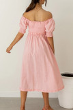 Sweet Elegant Solid Solid Color Off the Shoulder A Line Dresses