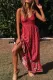 Bohemian Floral Split Joint V Neck Princess Dresses