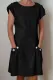 Fashion Street Solid Split Joint O Neck A Line Dresses