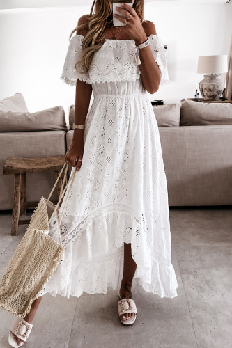 Fashion Street Solid Split Joint Off the Shoulder Princess Dresses
