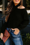 Fashion Street Solid Patchwork O Neck Tops