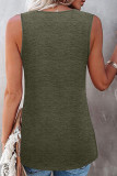 Fashion Casual Solid Split Joint O Neck Tops
