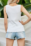 Fashion Casual Solid Split Joint V Neck Tops