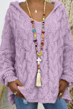 Fashion Street Solid Patchwork Hooded Collar Tops