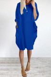 Casual Solid Solid Color O Neck Long Sleeve Dresses