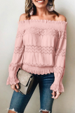 Casual Solid Hollowed Out Off the Shoulder Tops