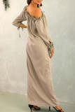 Fashion Street Solid Split Joint Off the Shoulder Straight Dresses