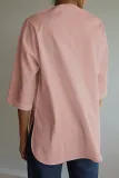 Casual Solid Split Joint V Neck Tops