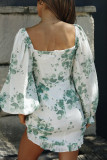 Spring And Summer Print Tie Dress
