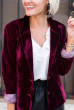 Casual Solid Patchwork V Neck Outerwear