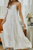 Fashion Living Solid Split Joint Spaghetti Strap Sling Dresses