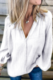 Casual Solid Patchwork V Neck Tops