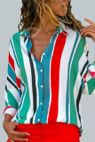 Casual Print V Neck Mid Waist Tops