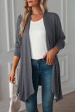 Casual Solid Asymmetrical Scarf Collar Outerwear(6 Colors)