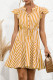 Fashion Sweet Striped Split Joint V Neck A Line Dresses